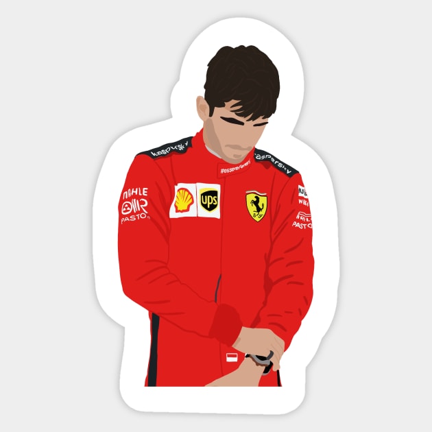 Charles Leclerc for Ferrari 2021 Sticker by royaldutchness